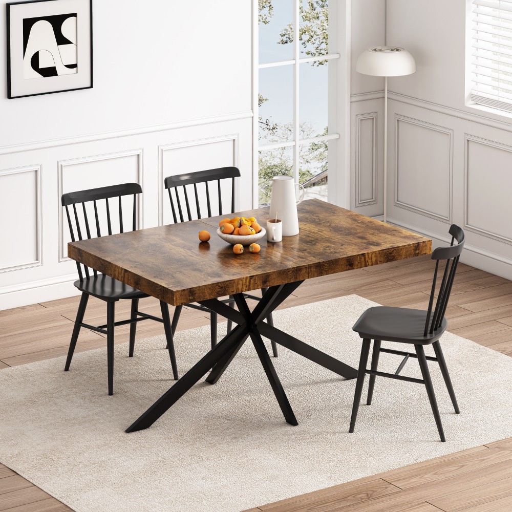 55.11″-70.86″Retro Rectangular Stretch Dining Table, Grey Carole Top