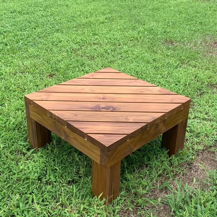 Teak Square Barrel Stand – 24″ x 24″ x 16″