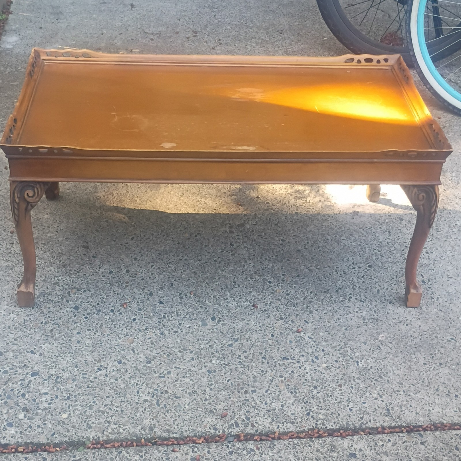 Rectangular Carved Wood Coffee Table, Brown Medium Wood Tone, Traditional