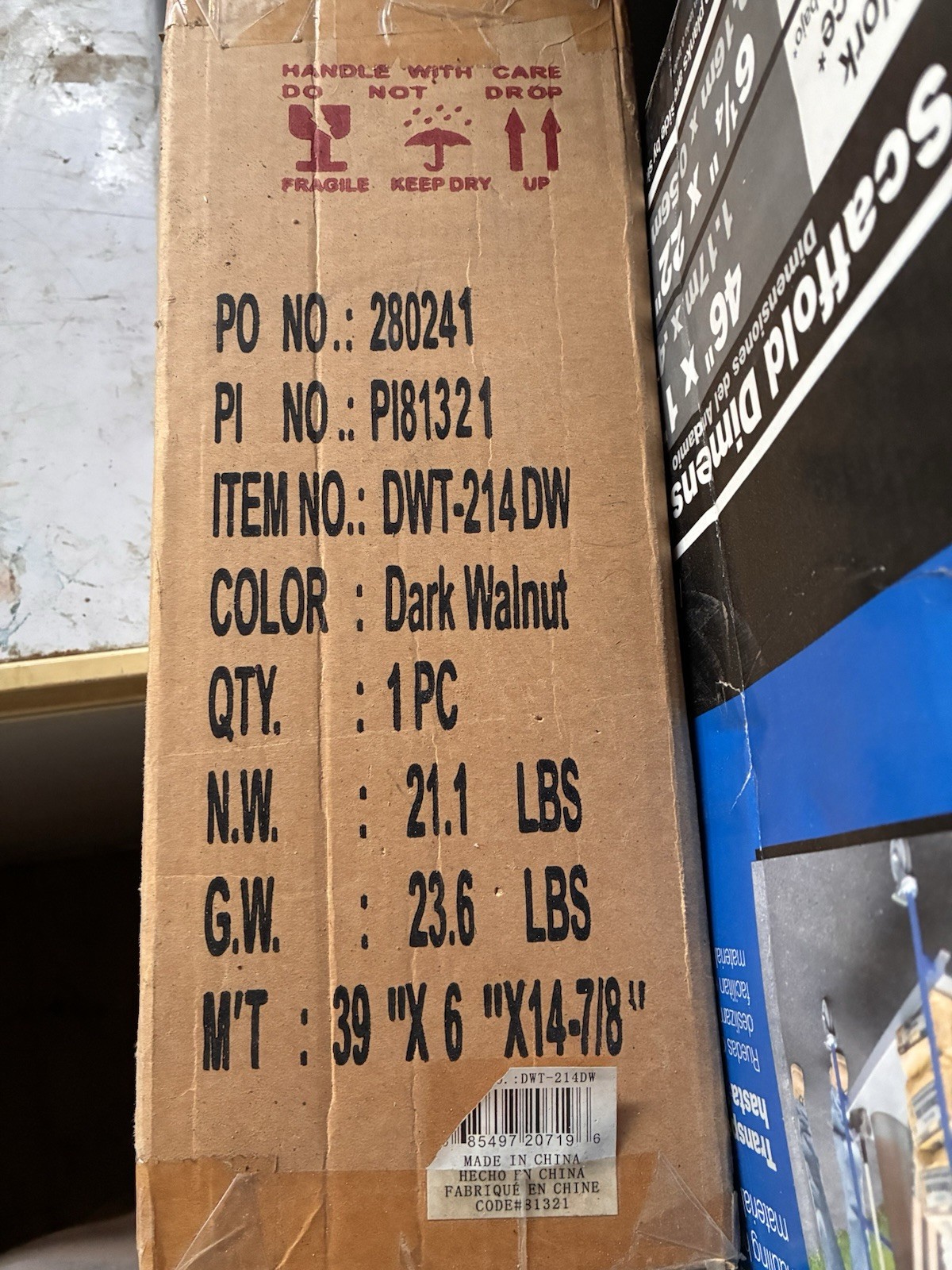 NEW Dark Walnut Console / Entryway Table – Still in Box (39” Wide)