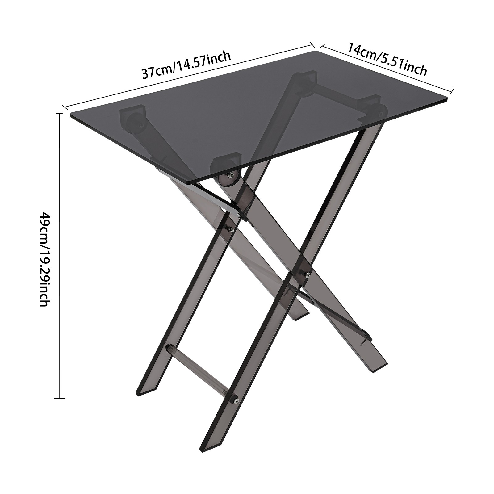 Acrylic Folding Table, Foldable TV Dinner Table, Folding Bed Desk-Space Saving