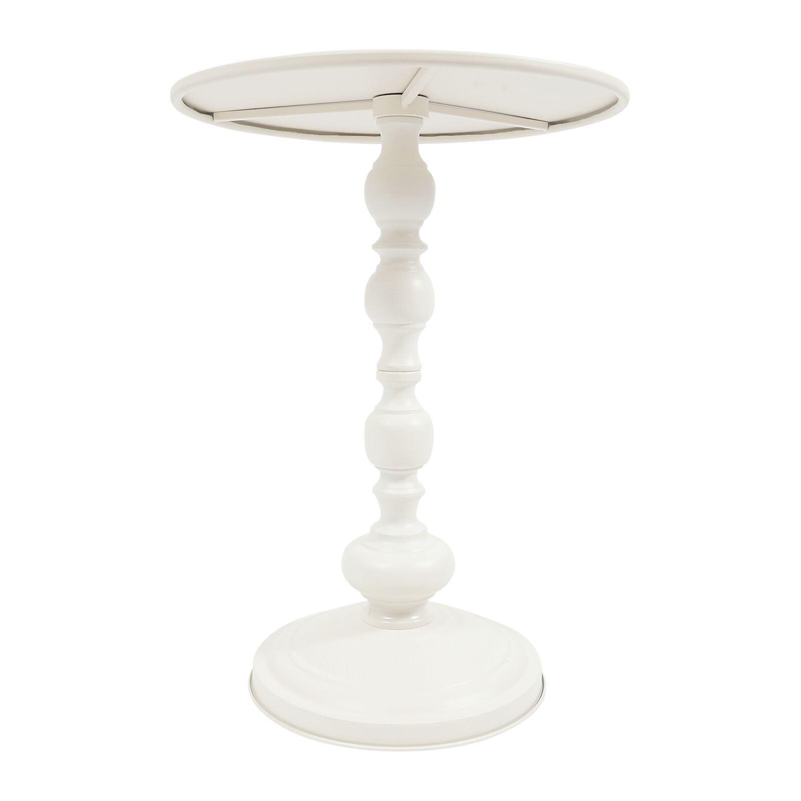 Round Side Table Retro Coffee End Table Small Accent Pedestal Table White Home