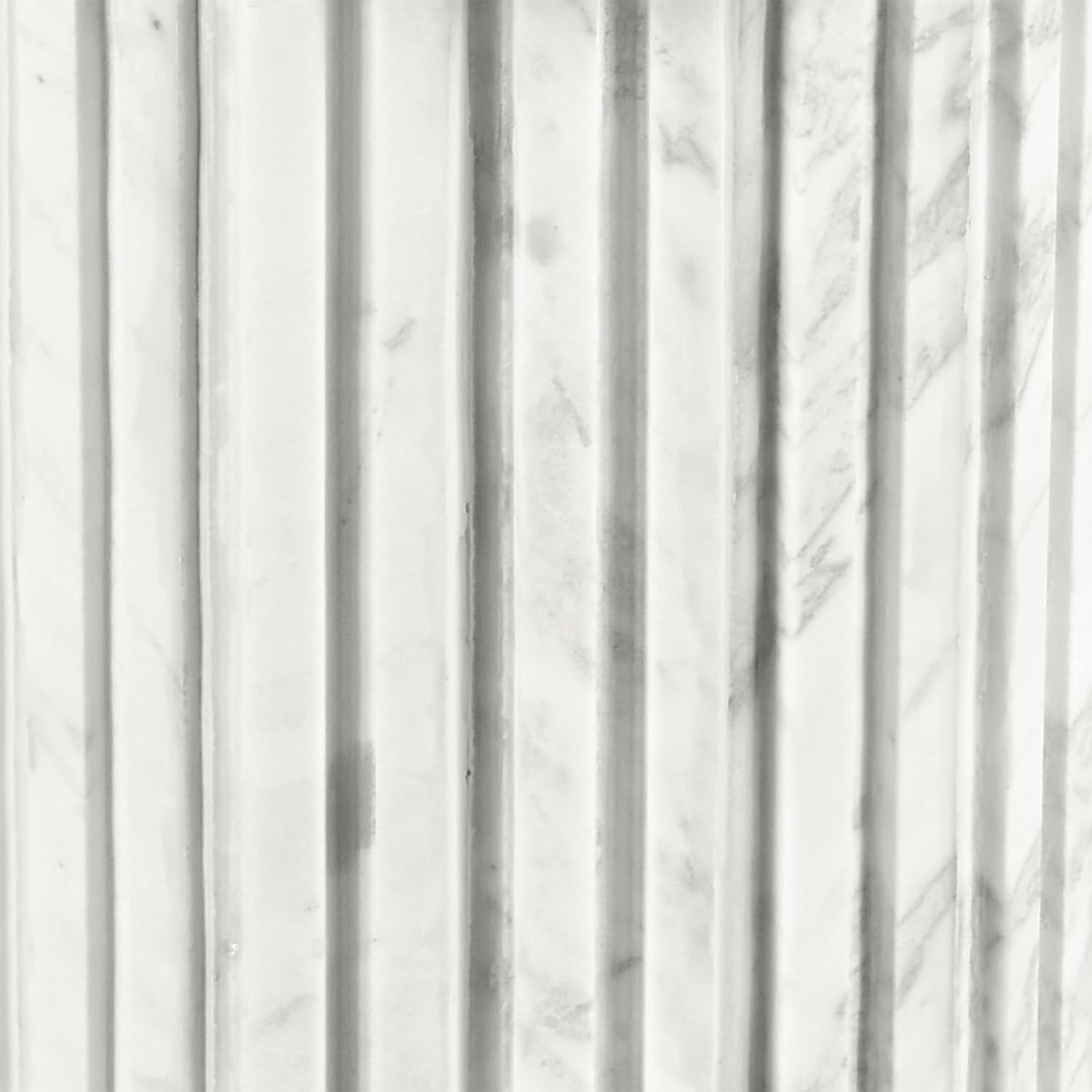 Art Deco White Marble End Table with Grey Veining – Genoa Collection 18