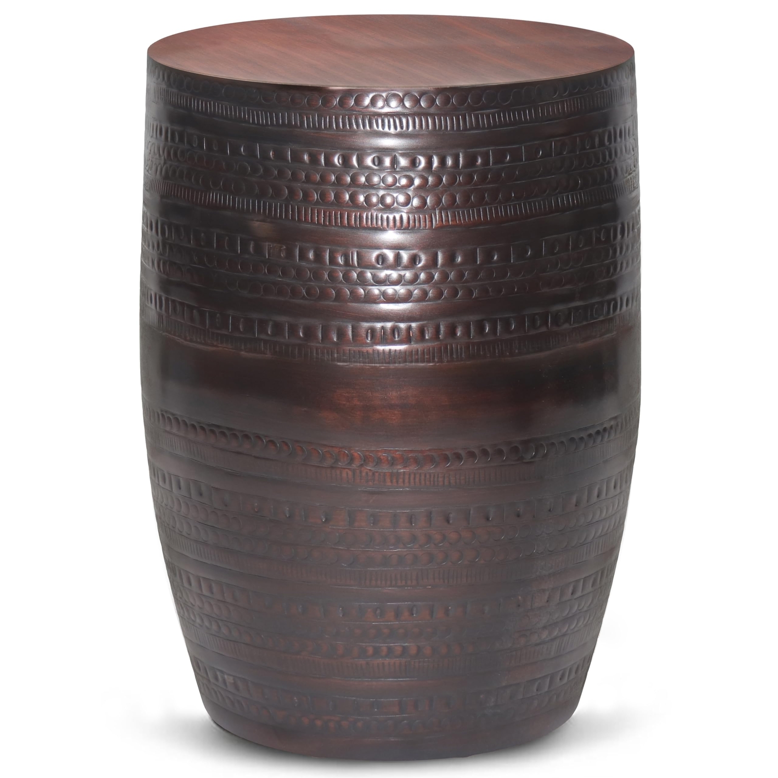 SIMPLIHOME Johnsen Boho 15 inch Wide Metal Large Accent Side Table in Oil Rubbed