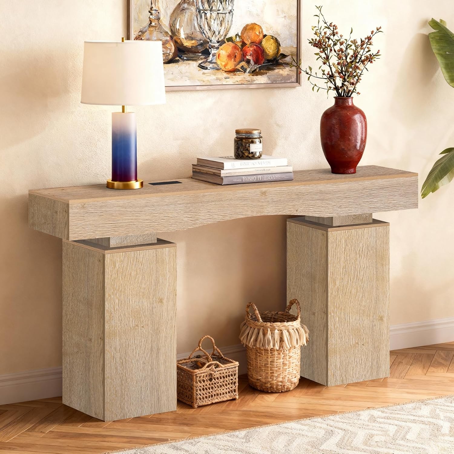 Behind Couch 63 Inch Long Entryway Table Console Table Sofa Table for Entrance