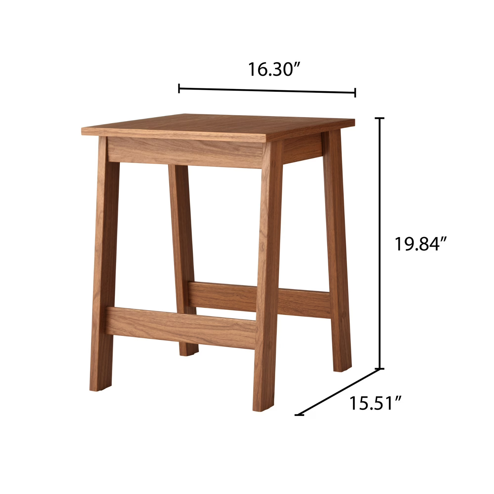 Mainstays Small Square Wood Side Table, Walnut Finish
