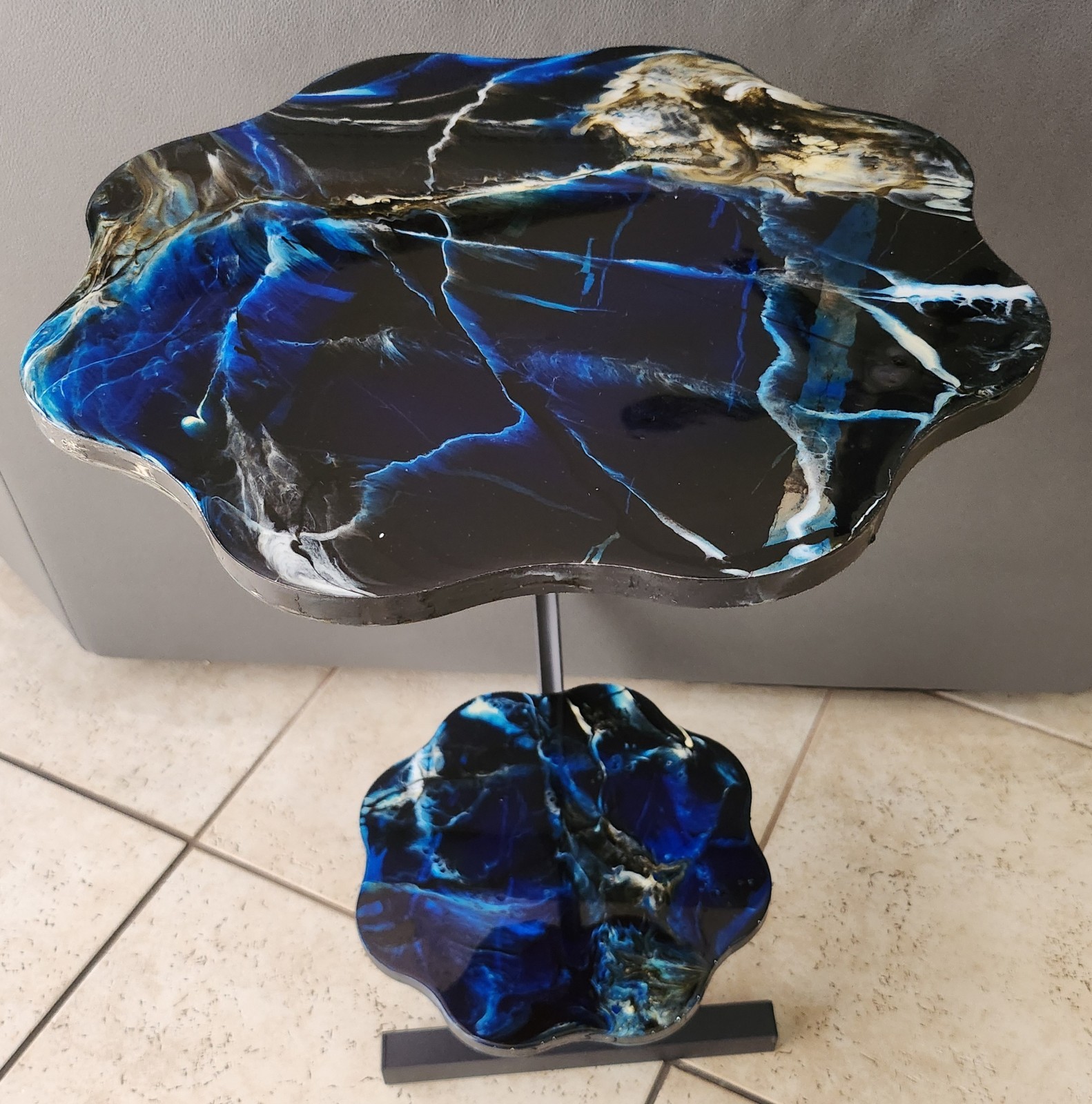 Custom Handmade Epoxy Resin Coffee Table|Luxury Decorative Art Furniture 15″×26″