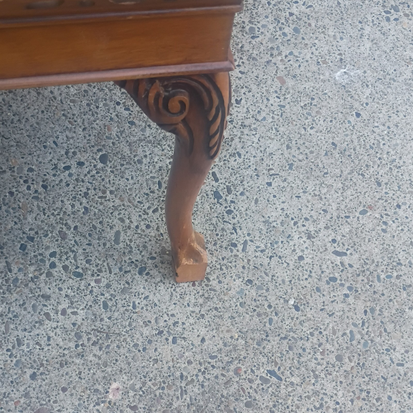 Rectangular Carved Wood Coffee Table, Brown Medium Wood Tone, Traditional