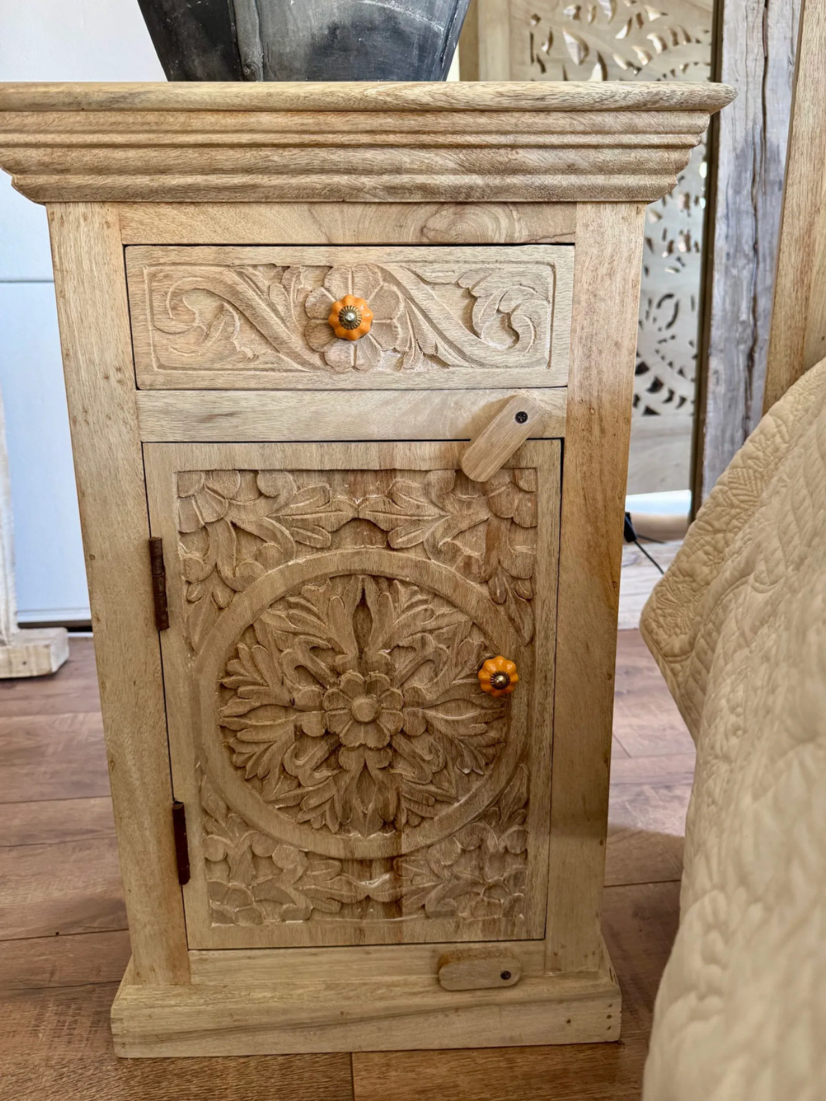 Handmade Solid Wood Furniture Hand Carved Hand Painted Artisan Decor