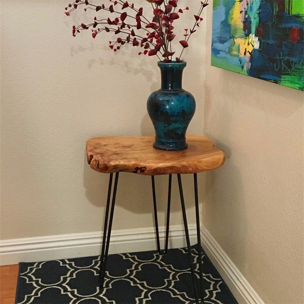 GREENAGE Cedar Roots Stool Natural Edge Coffee Table Side Table Nightstand 21″ H