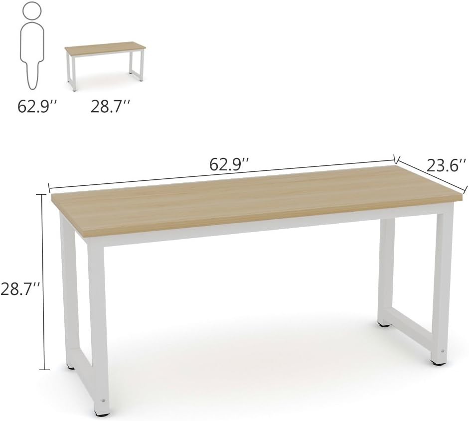 63″ Large Office Desk Computer Table Study Writing Desk Workstation for Home