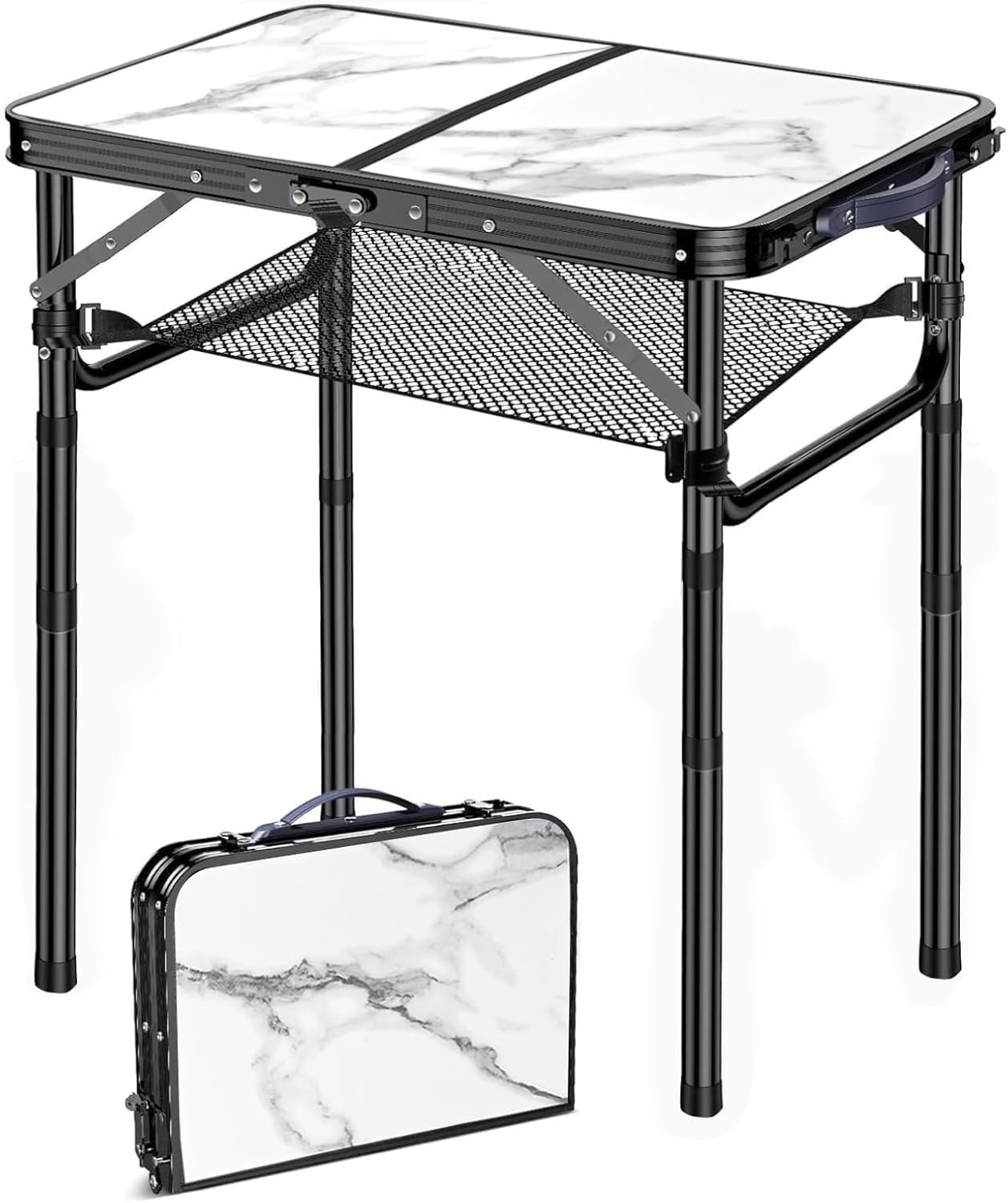Folding TV Trays Foldable Dinner Tray Table Adjustable Height Food Snack Eating