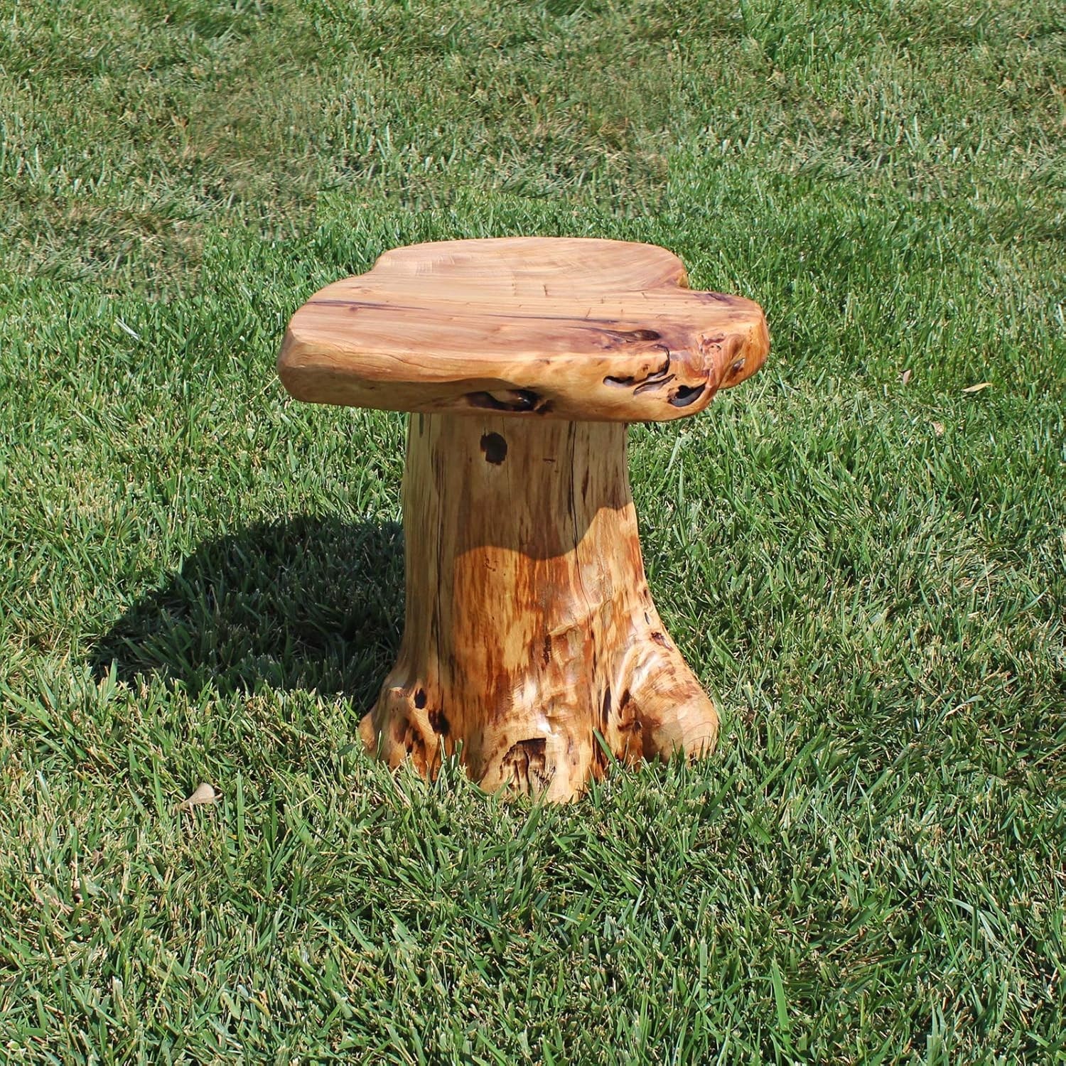 Natural Cedar Stump Stool 14″ End Table Live Edge Side Table Plant Stand