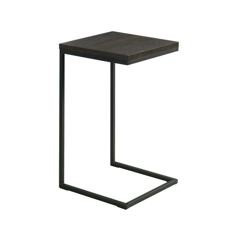 Space Saving Metal C-Table Side Table Storage 25 Lb Load Weight Espresso/Black