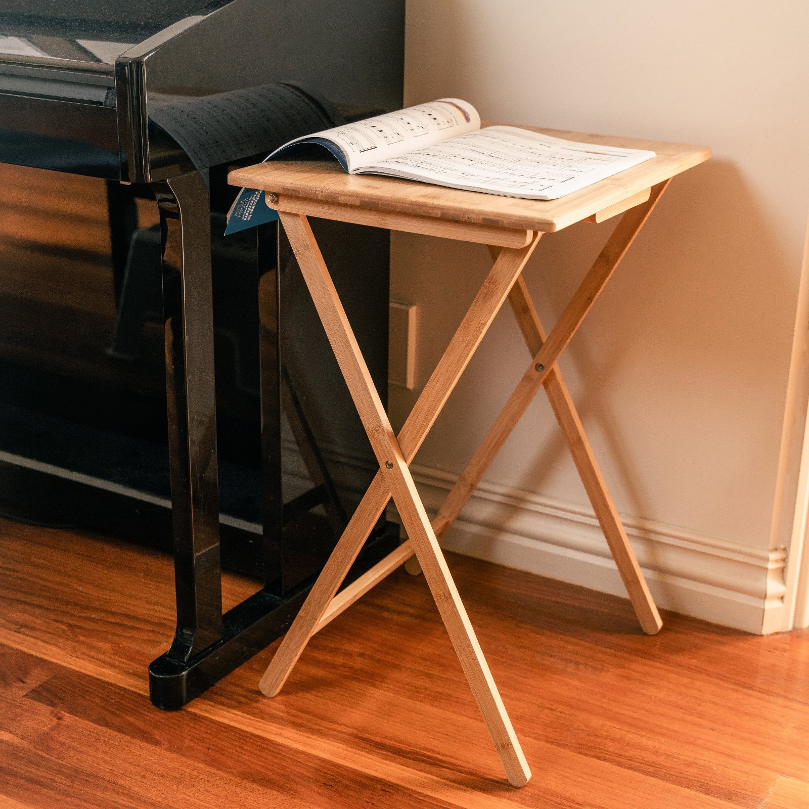 Upgraded Foldable Durable Bamboo Folding Coffee Snack Side Table Serving Table
