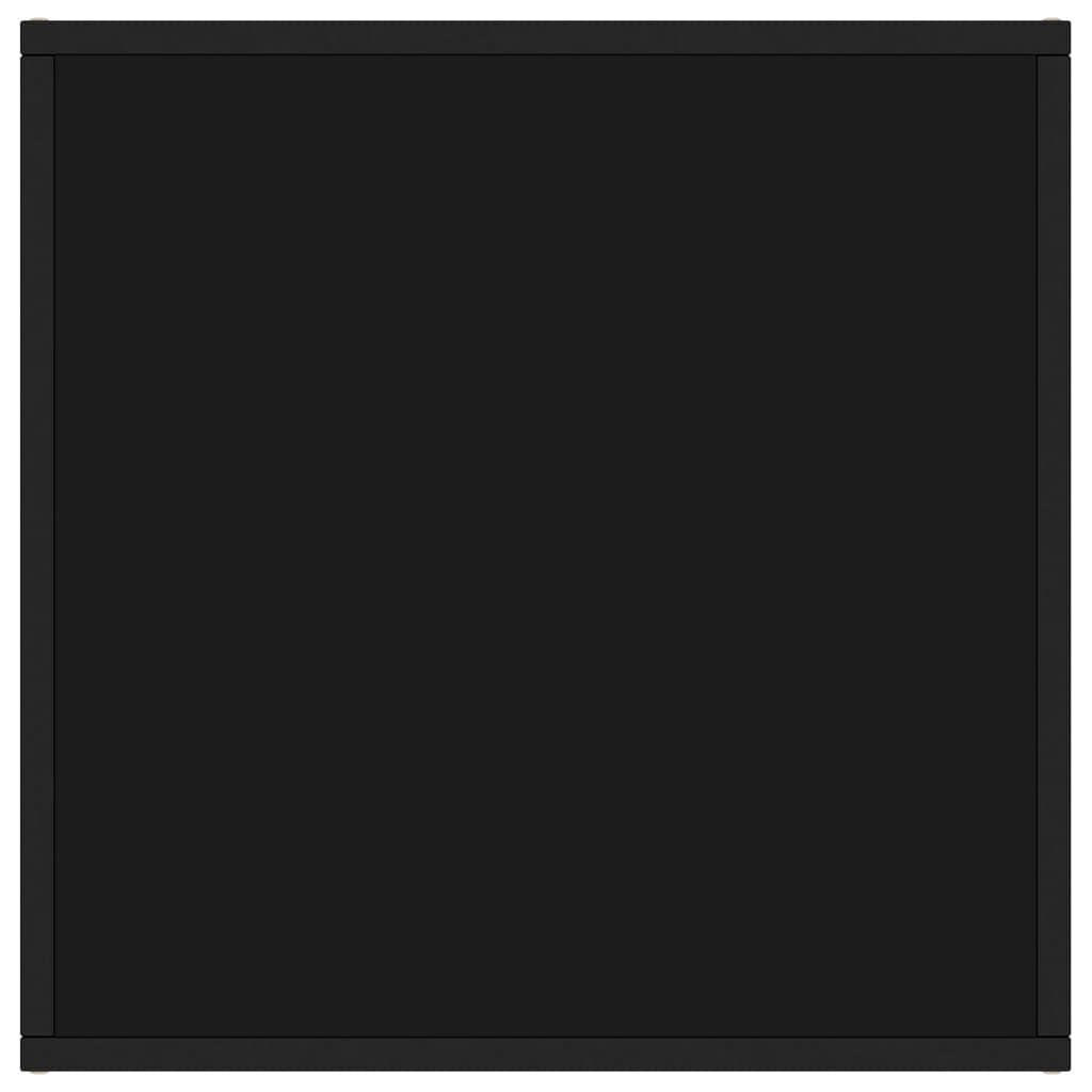 vidaXL Coffee Table Black with Black Glass 23.6″x23.6″x13.8″
