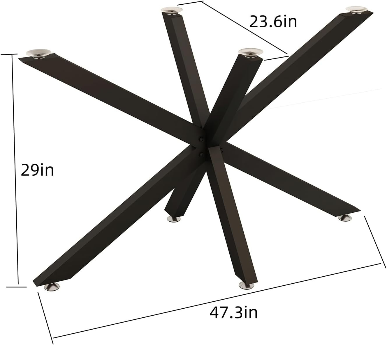 30 Inch Modern Table Base Metal Dinning Table Legs with Suction Cups, Heavy Duty