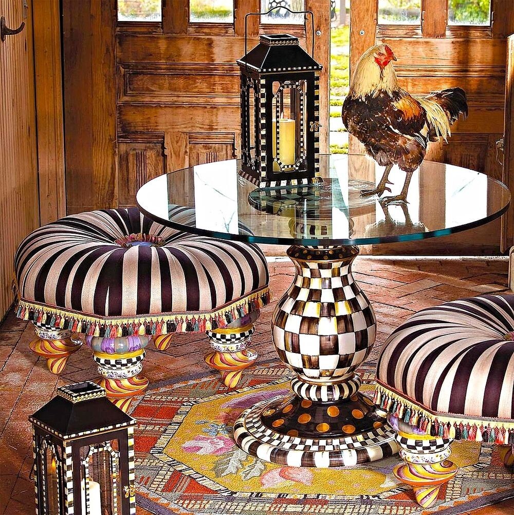 Mackenzie-Childs Check Pedestal Table Base