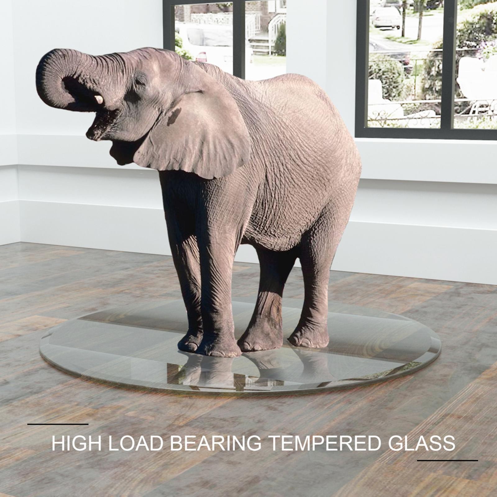 High-Quality 36-Inch Tempered Glass Table Top, Glossy Polished Edge, Perfect for