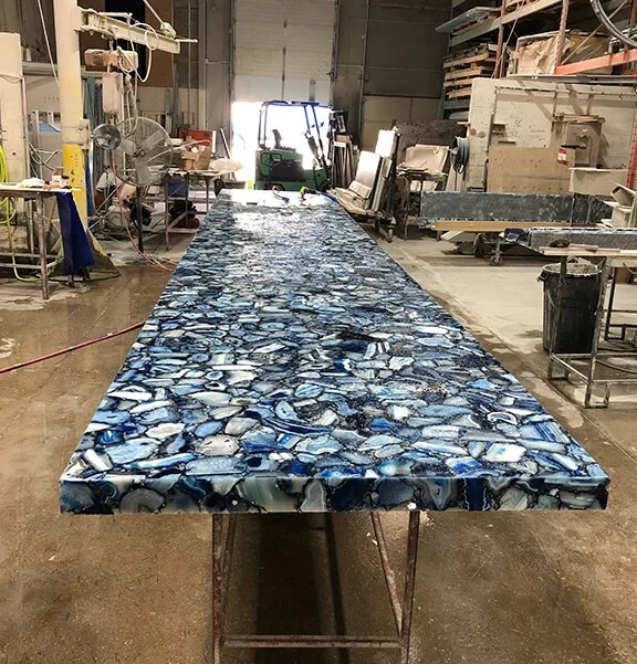 Blue Agate Coffee Table – Handcrafted with Unique Natural Stone Design