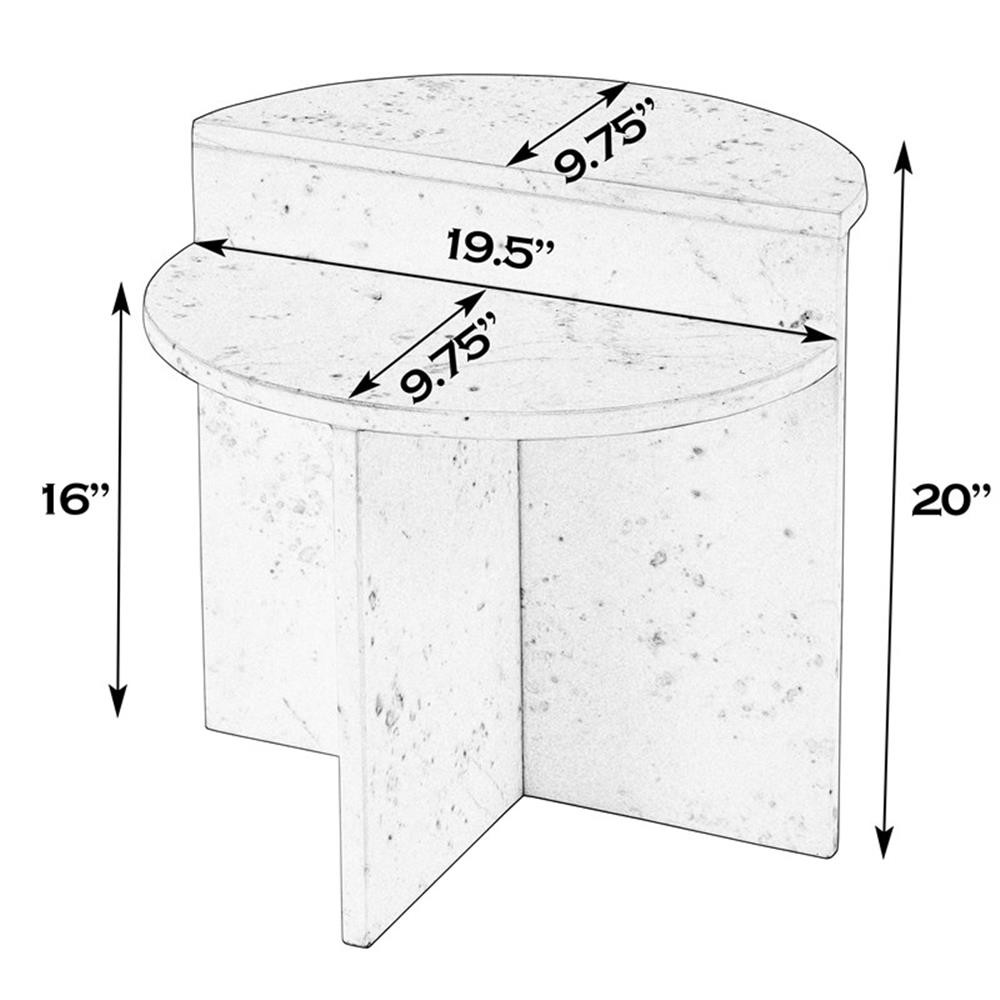 Pemberly Row Set of 2 19.5″W Round Marble Accent Tables in White