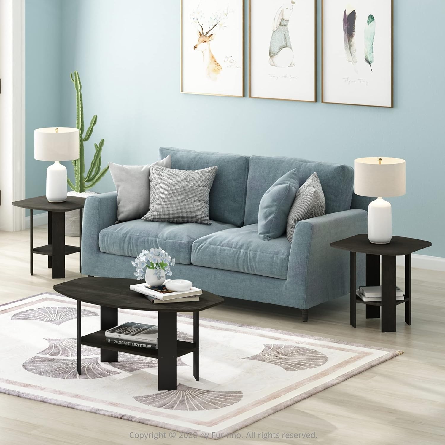 Versatile Espresso Coffee Table with Rounded Edges – Fits Perfectly in Any Room