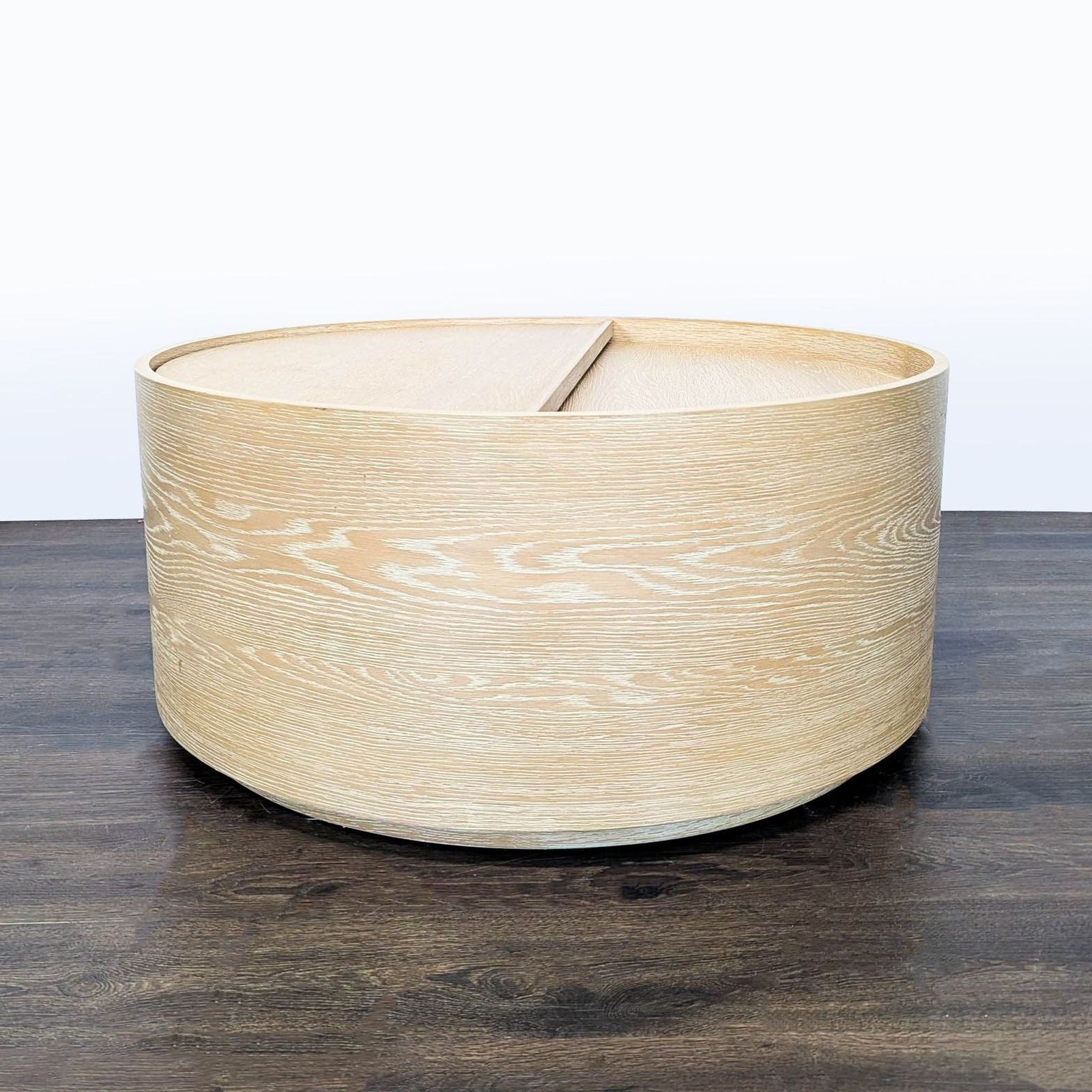 West Elm Volume Round Storage Drum Coffee Table