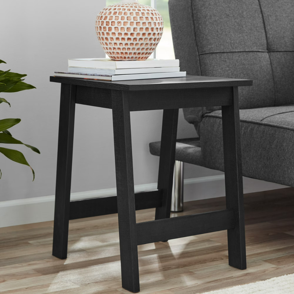 2 Pack Mainstays Square Wood Side Table, Black End Nightstand Coffee Living Room