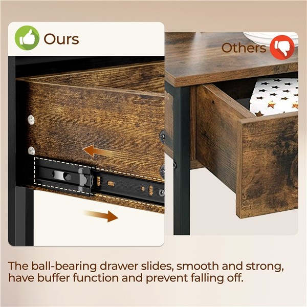 Industrial Console Table Hallway Table with Drawer and Storage for Living Room