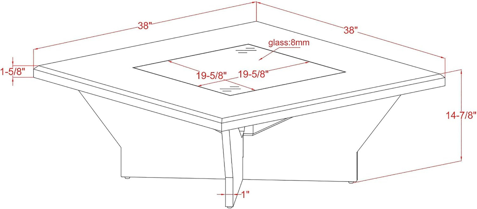 Alisha-Mae Modern White Coffee Table with Geometric Base for Any Room