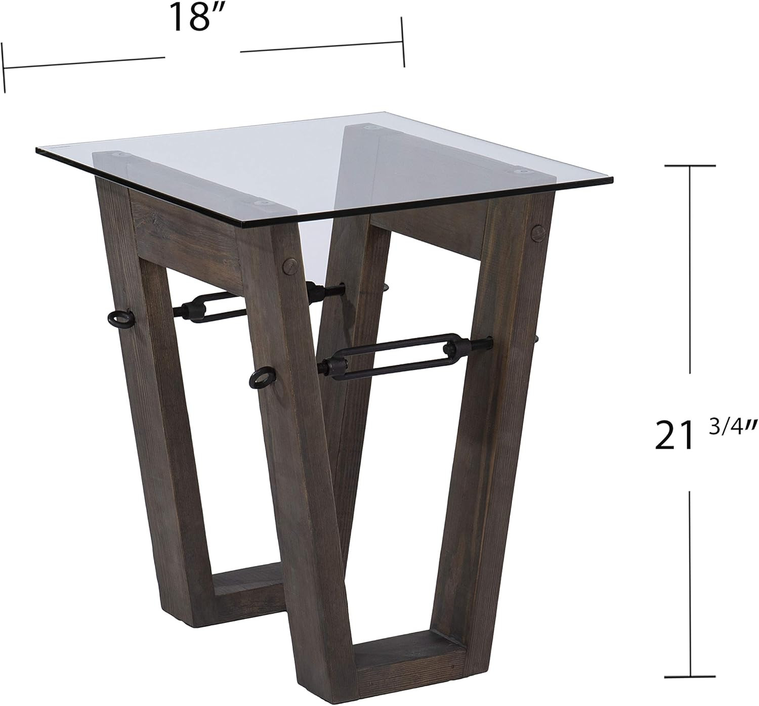 Garrinston Reclaimed Wood End Table in Brown and Black by