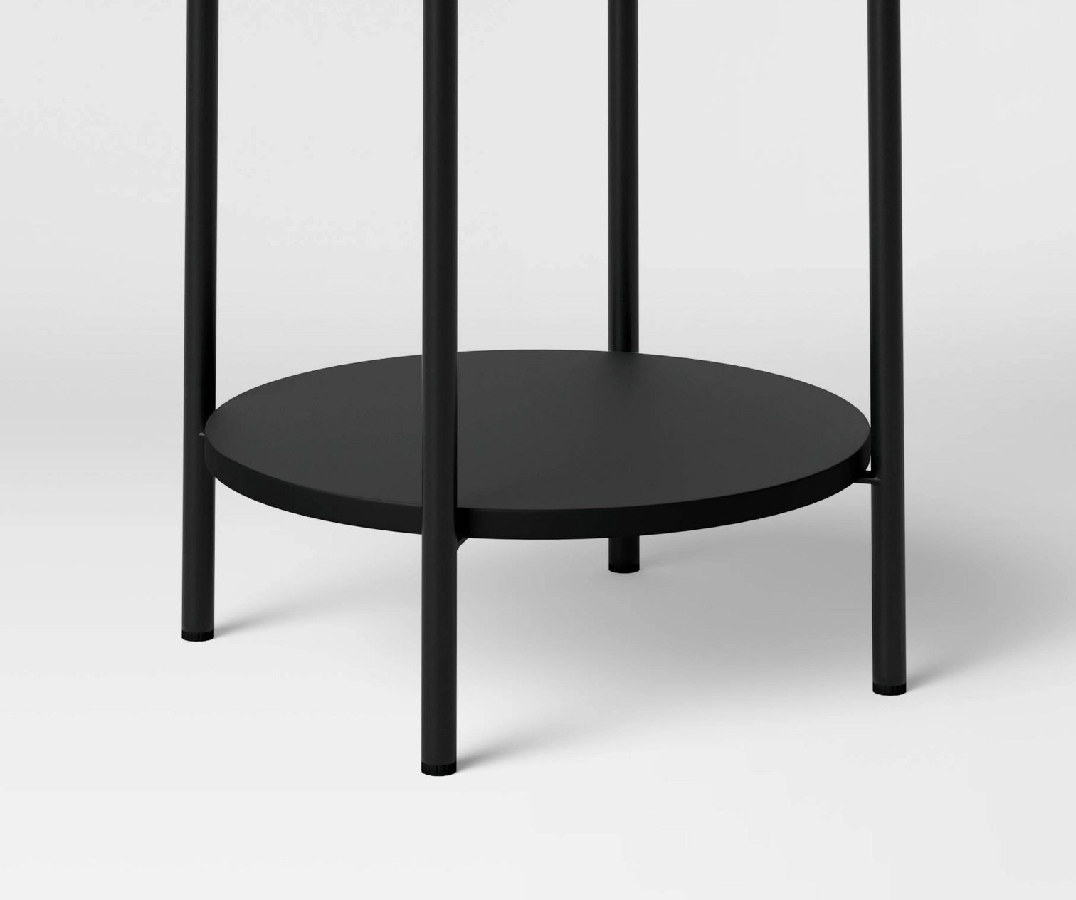 Wood and Metal Round End Table Black – Room Essentials