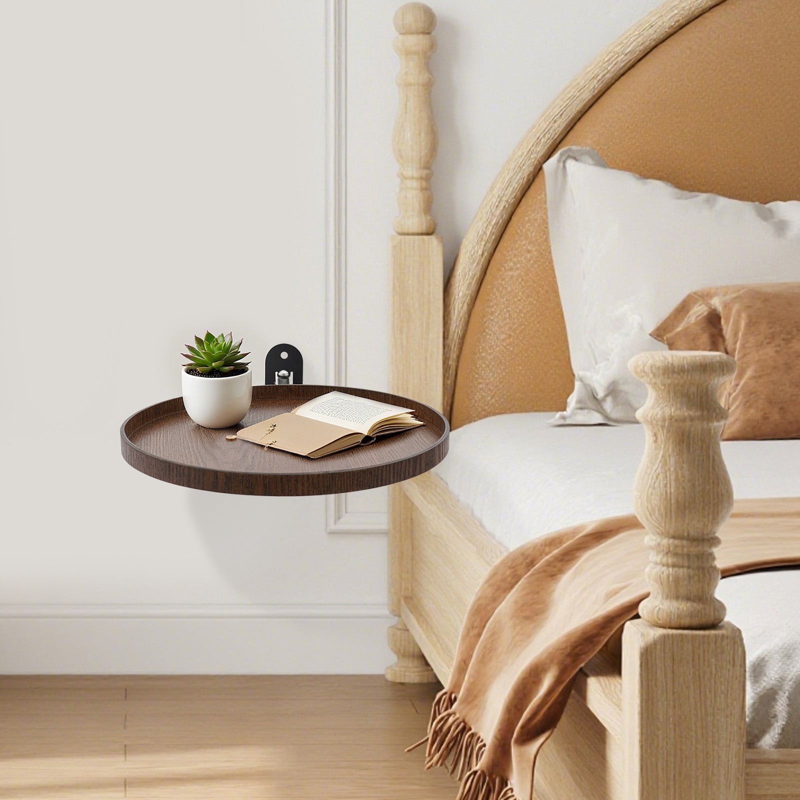 Wall Mount Folding Table Wood Retractable Desk Coffee Table Bedroom Living Room