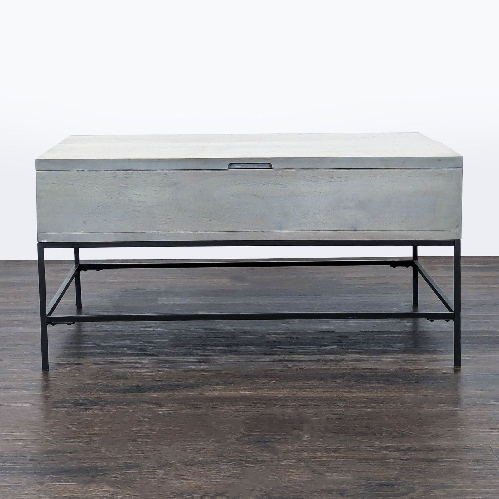 West Elm Industrial Solid Wood Storage Coffee Table