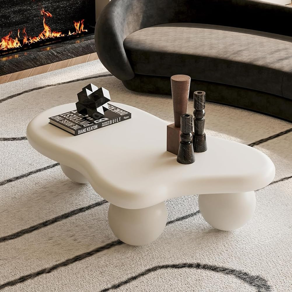 40″ Irregular Cloud Coffee Table Asymmetrical Tea Table Low Coffee Table Unique
