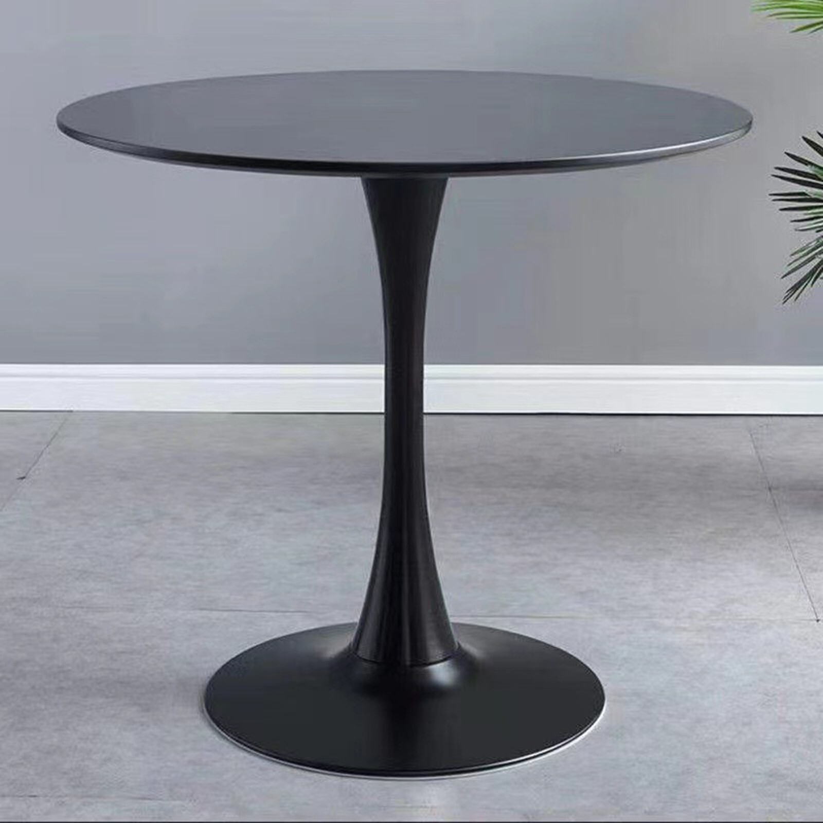 Round Tulip Dining Table 31.5” Kitchen Table w/ MDF Top & Metal Pedestal Base