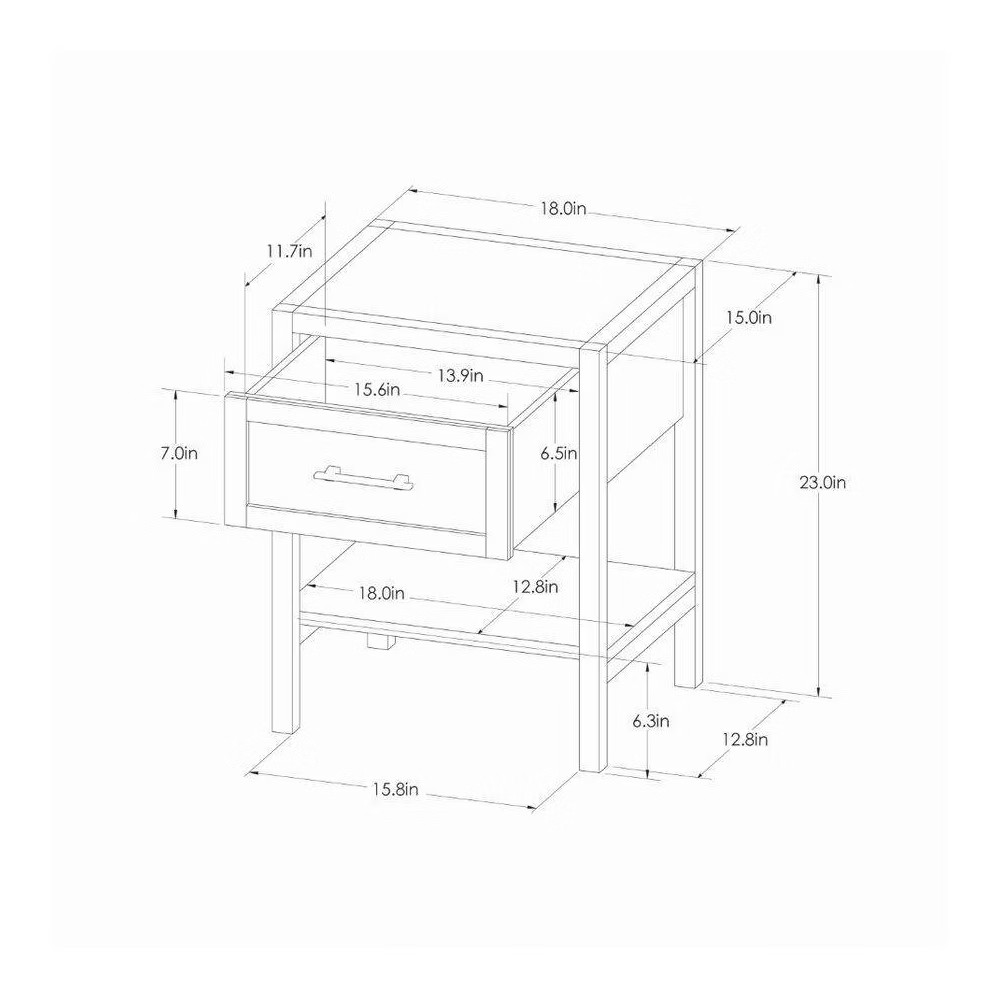Warwick End Table with Drawer Black – Threshold
