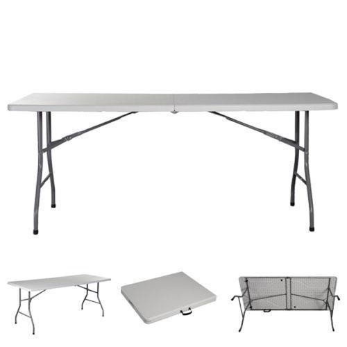 Foldable 6′ Heavy Duty Table Plastic Camping Home Garden Dining BBQ Furniture