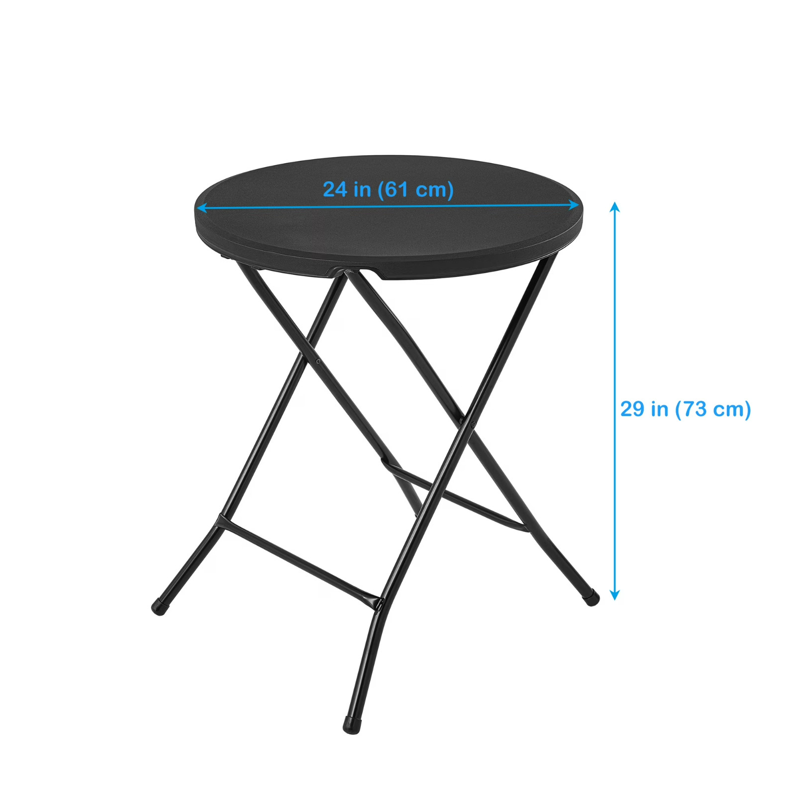 Mainstays 24 inch Round Folding Bistro Table, Black