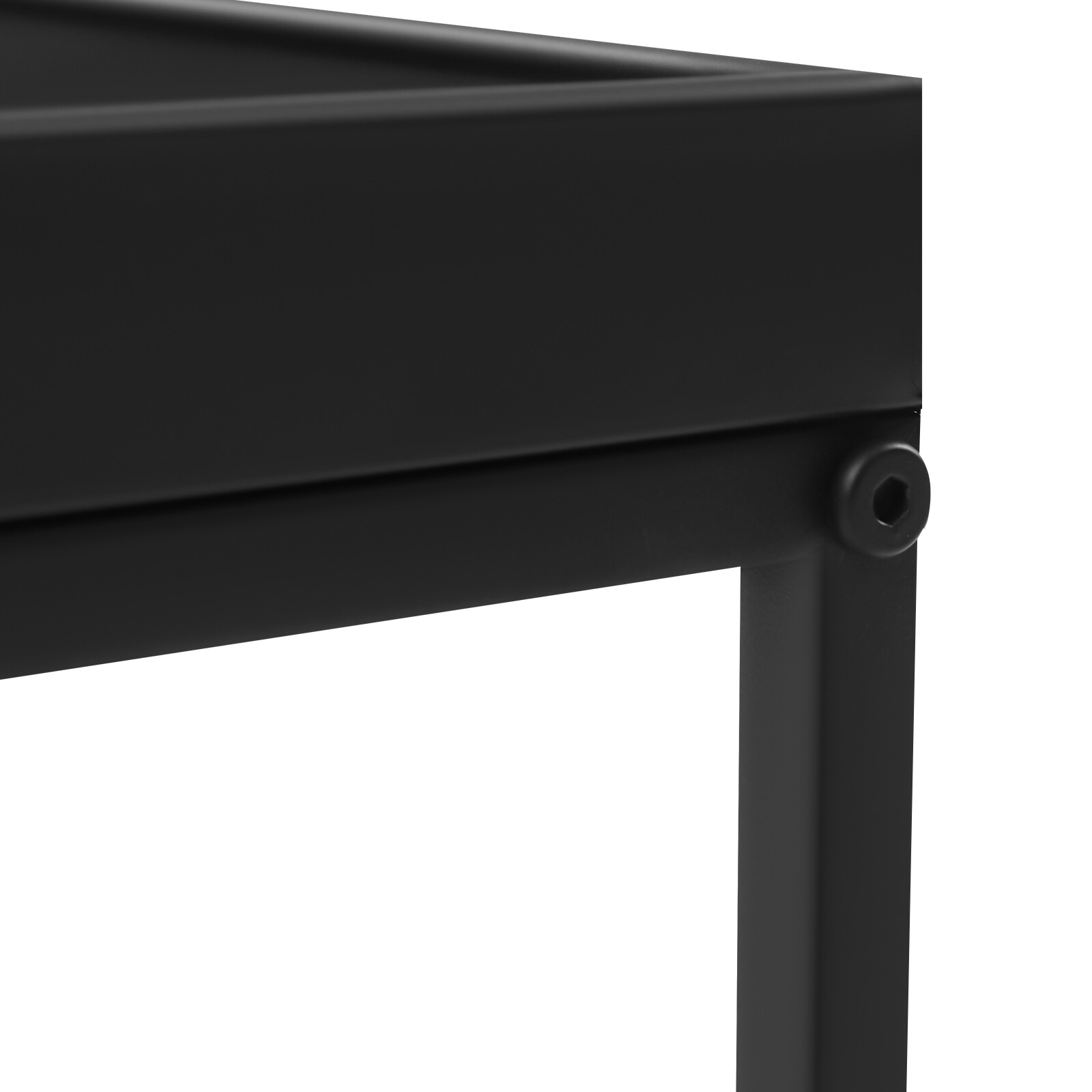 59cm Metal Square Coffee Table End Table/Side Table For Office Home Matt Black