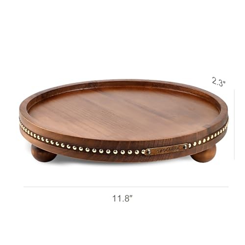 Decor Decorative Round Tray 11.81in for Home Decor for Coffee Table Brown