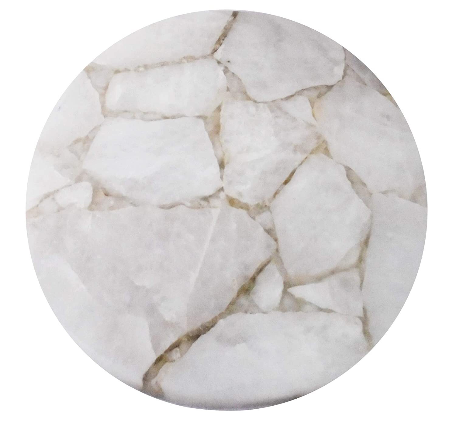 15″x15″ White Quartz Coffee Table / Quartz Side Table Top Agate Table Home Decor