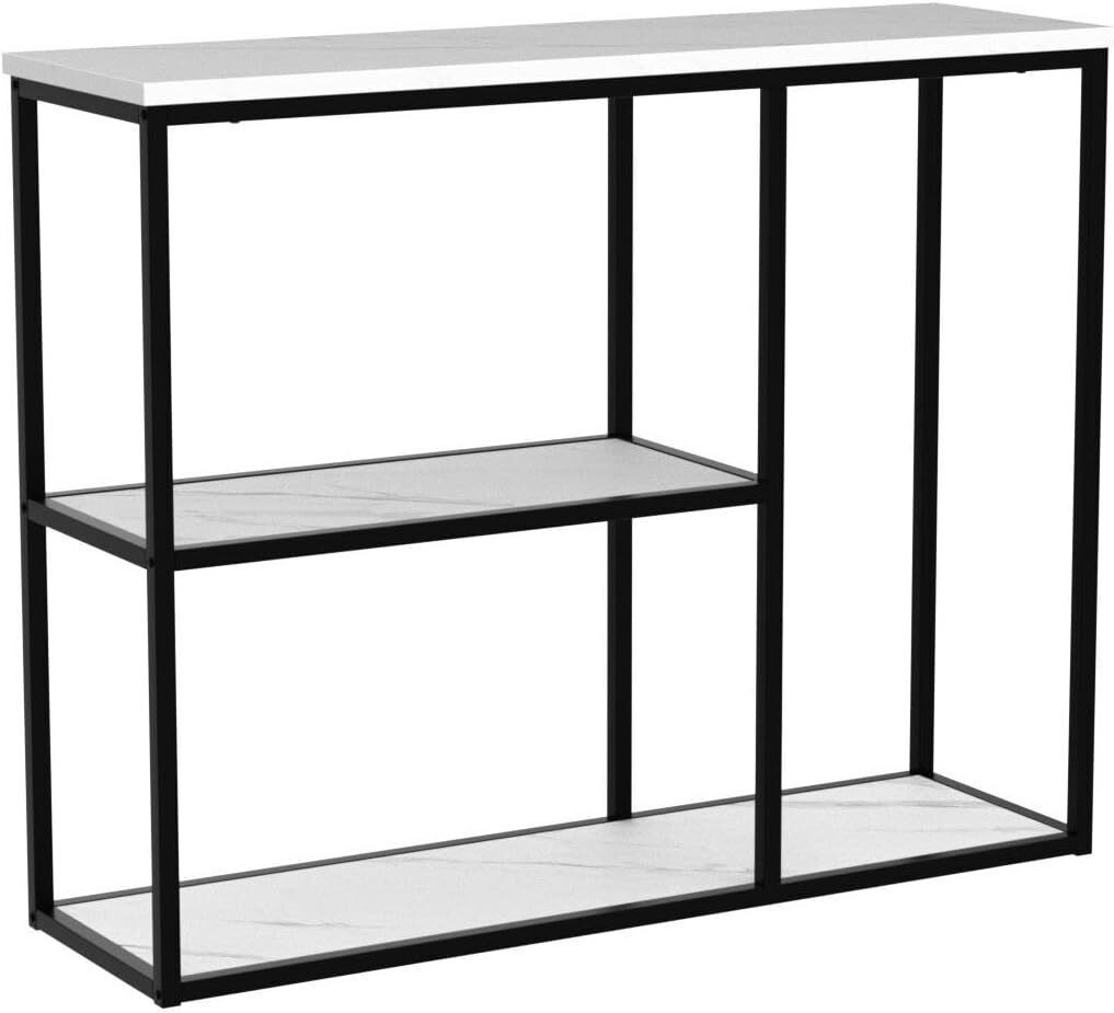 Console Table Narrow Entryway Table for Living Room with 3-Tier Storage Shelves