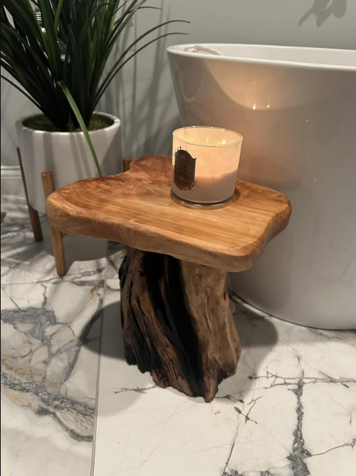 New 14″ Cedar Stump Stool | Live Edge End Table, Plant Stand, Nightstand