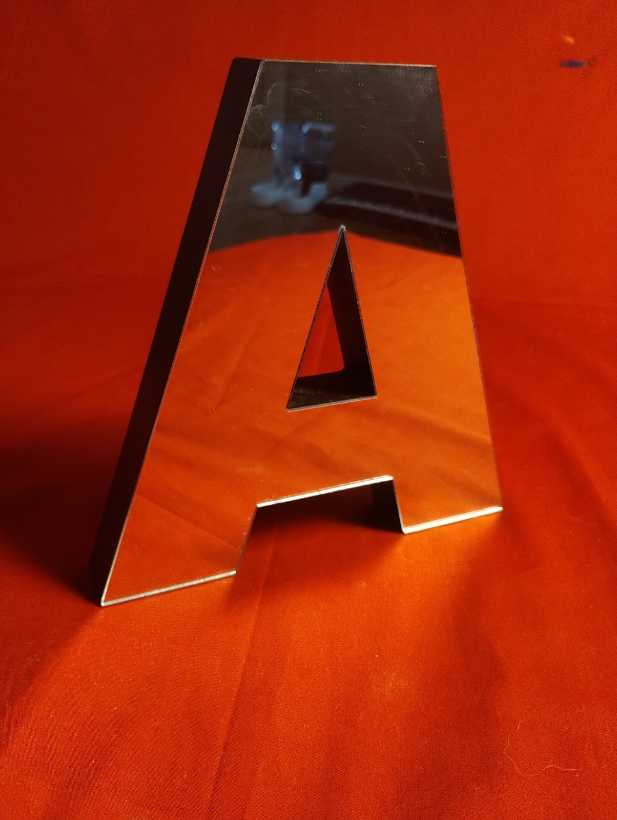 Mirror Glass Table Top Letter A – 7″ X 6.5″ – Home Decor