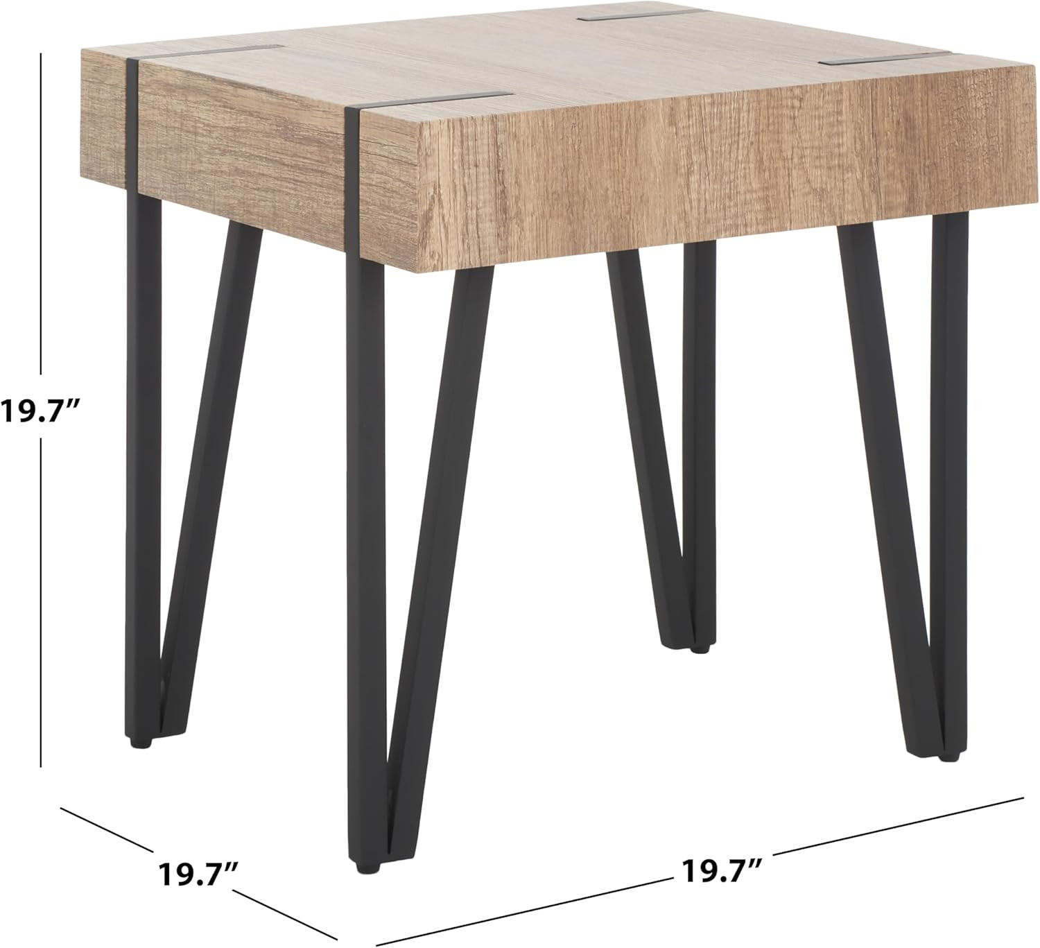 Aburton Multi Brown/Black End Table for Living Room & Bedroom