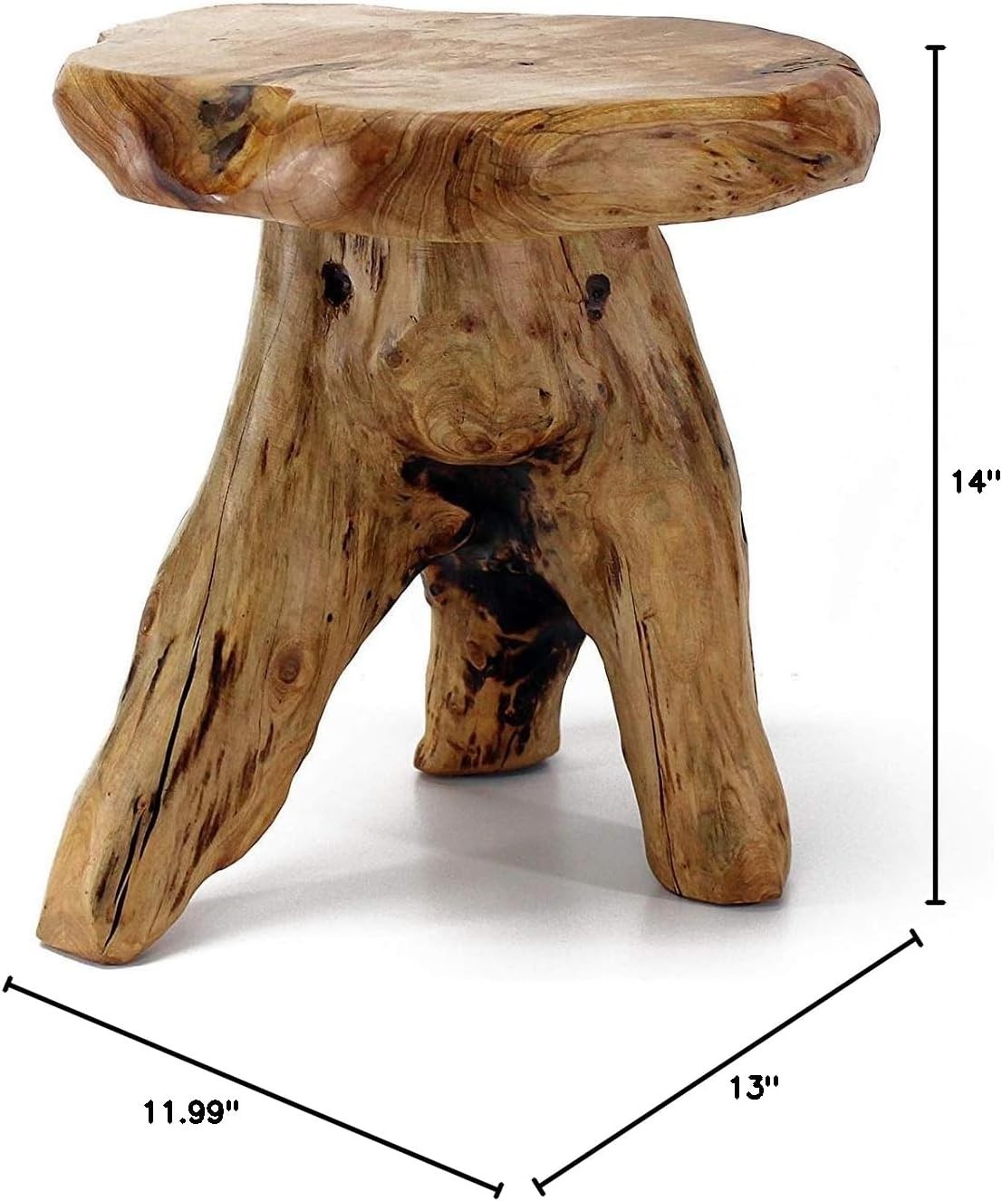 Natural Cedar Stump Stool 14″ End Table Live Edge Side Table Plant Stand