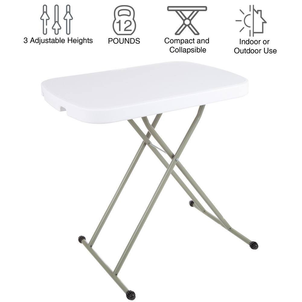 26 In. Folding Utility Table with Plastic Top and Metal Legs, Lightweight Portab