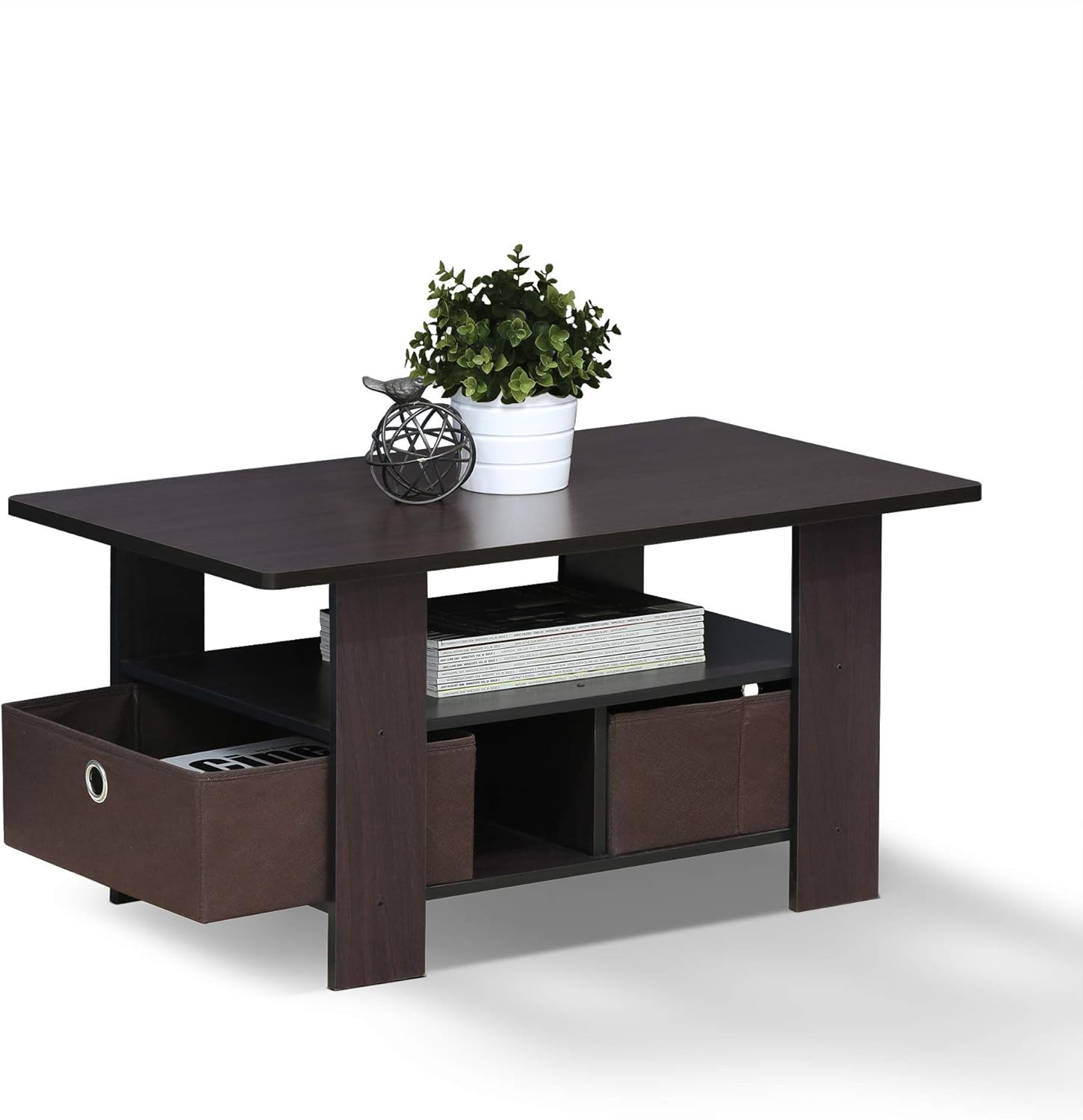 Turn-N-Tube Coffee Table 31.22D x 15.5W x 15.8H in French Oak Grey/Black/Black