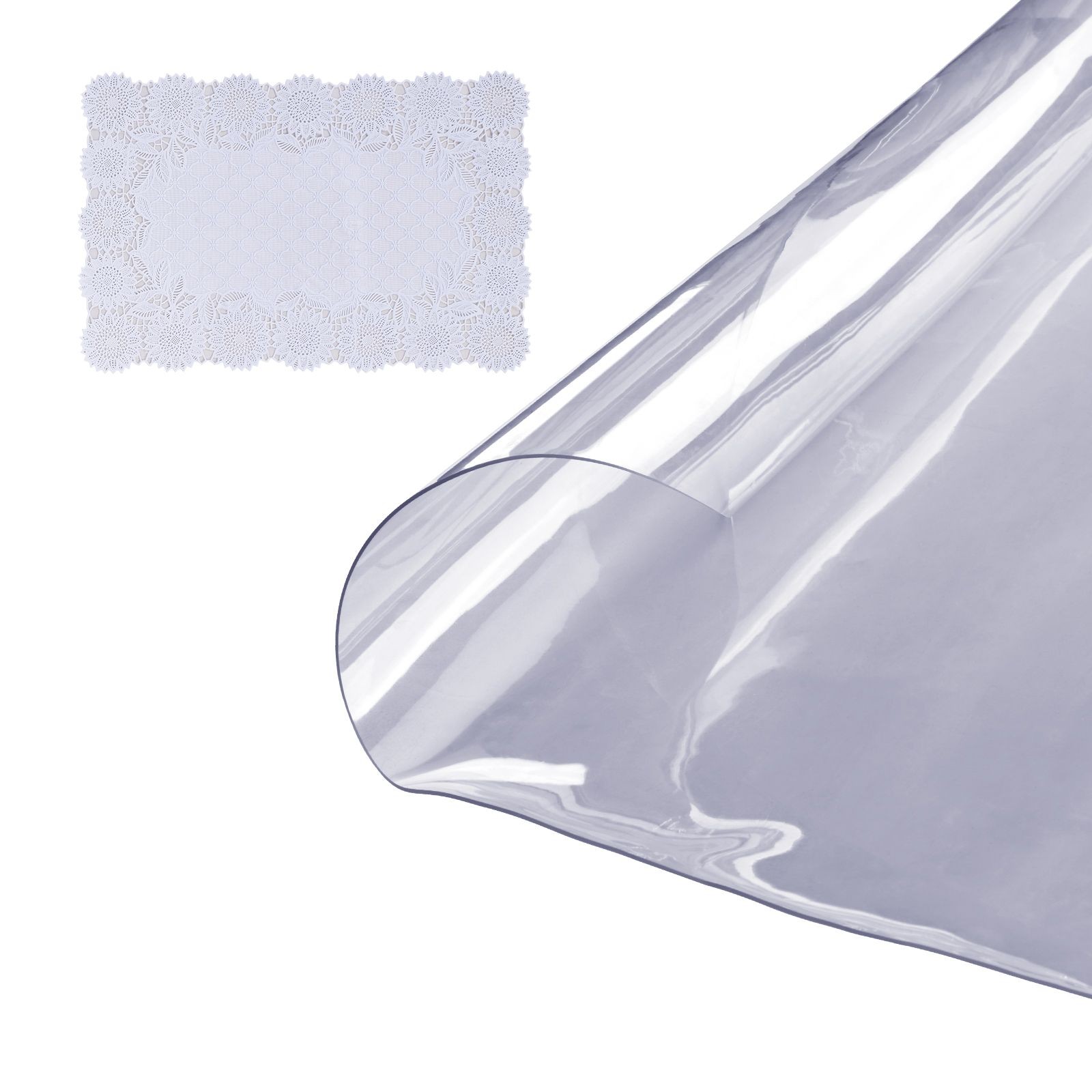Clear Table Cover Protector, 18″ x 36″ Rectangle Table Cover, 1.5 mm Thick PVC